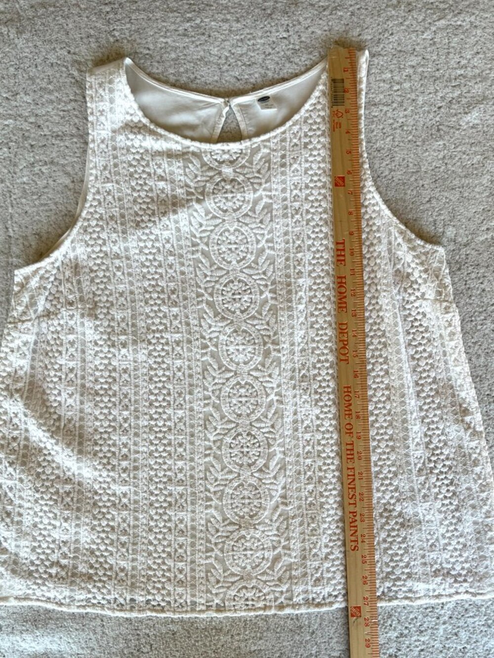 Old Navy 2X Ivory Lace Front Sleeveless Top Plus Size - Picture 5 of 7